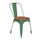 Flash Furniture Green Metal Stack Chair with Teak Poly Resin Seat CH-31230-GN-PL1T-GG - alternate 5
